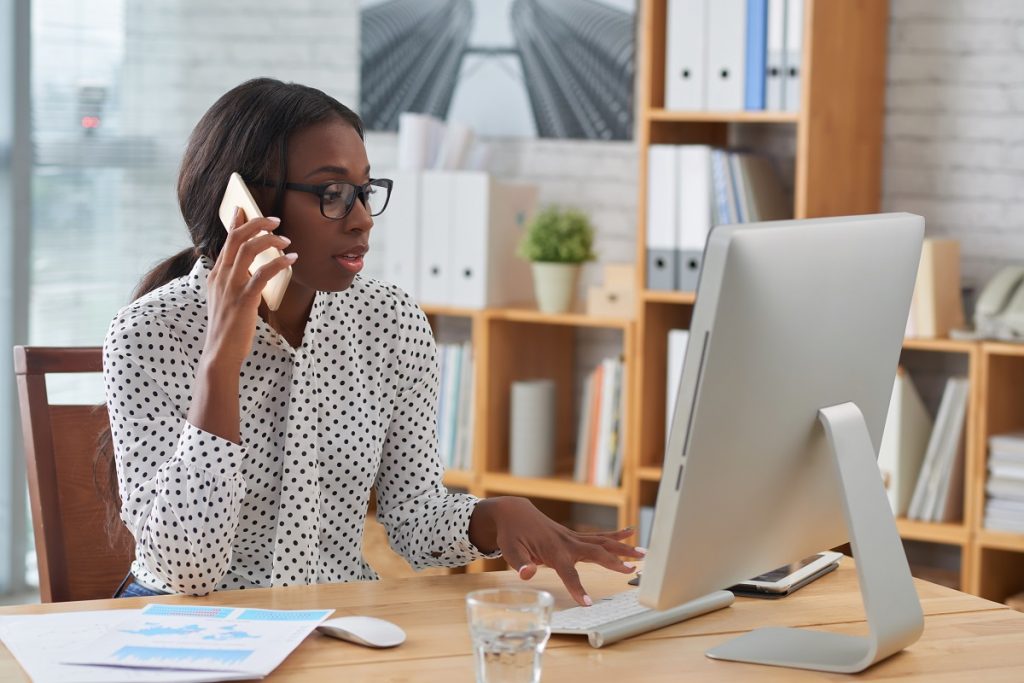 Female entrepreneur on the phone