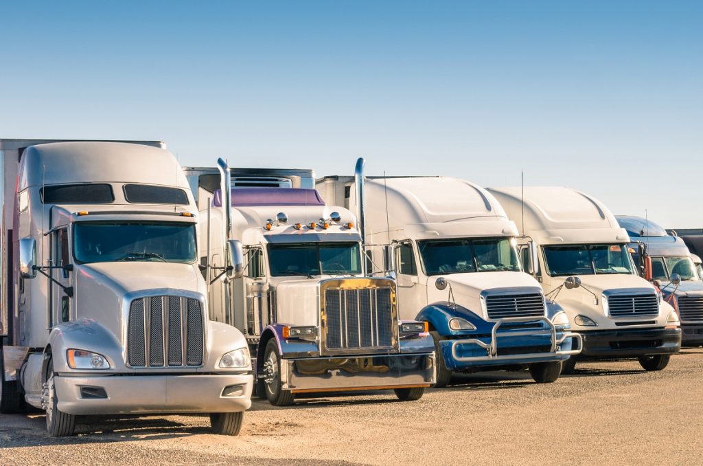 Trucks lined up