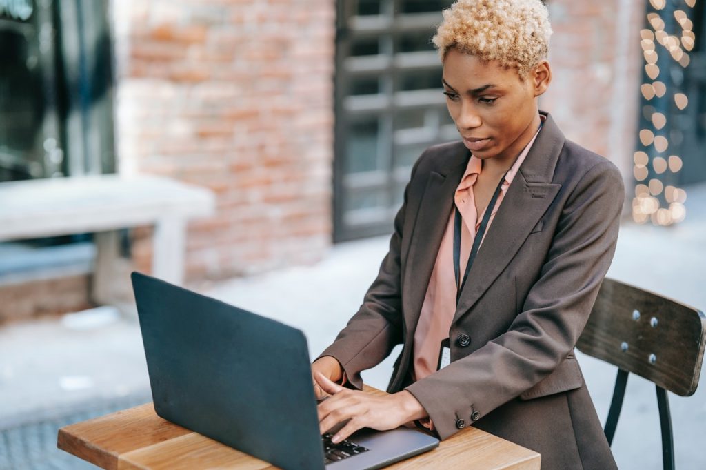 businesswoman on her laptop