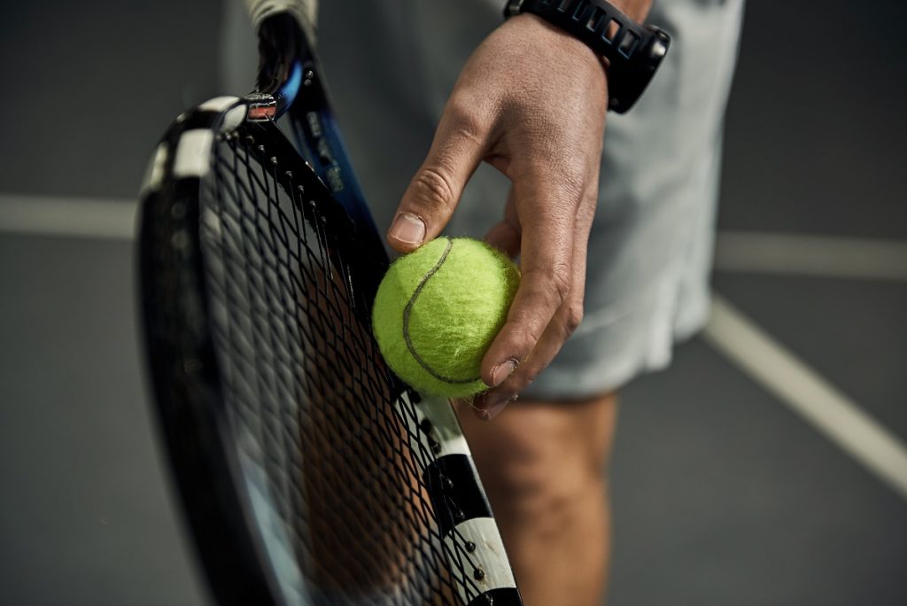 playing tennis