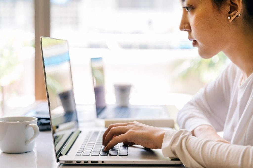 woman browsing the internet