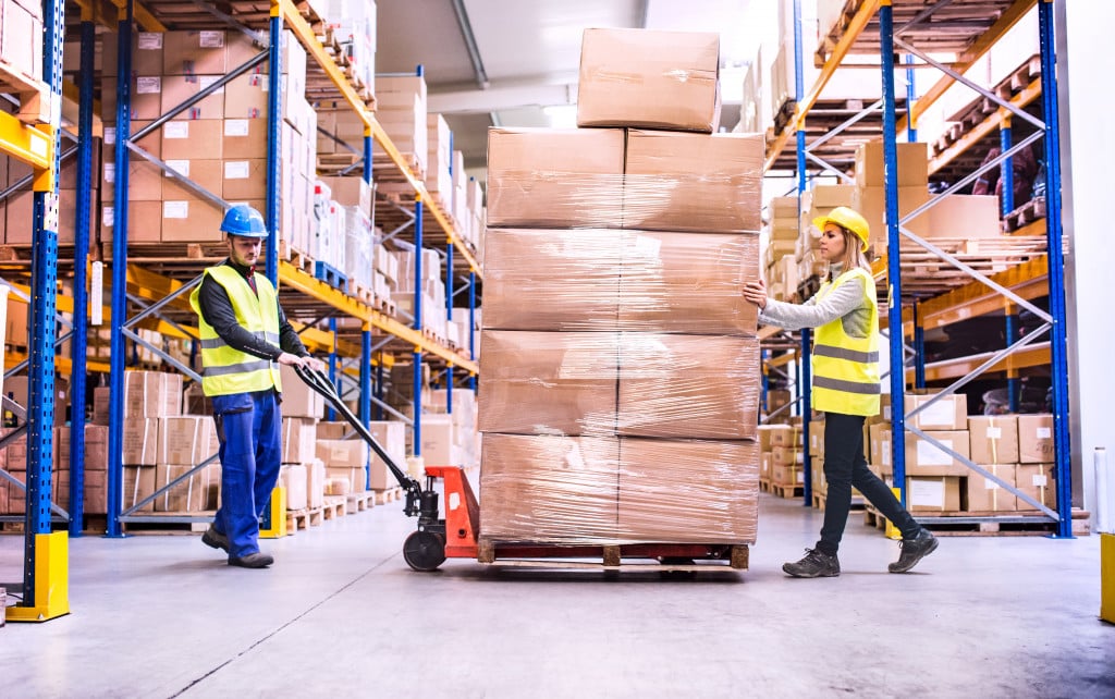 workers in a business warehouse